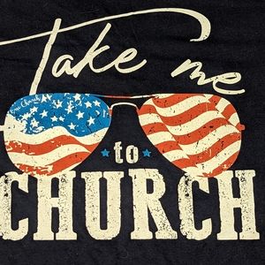 Eric Church - XL Women's Blue 'Take Me To Church'  T-shirt 14/16